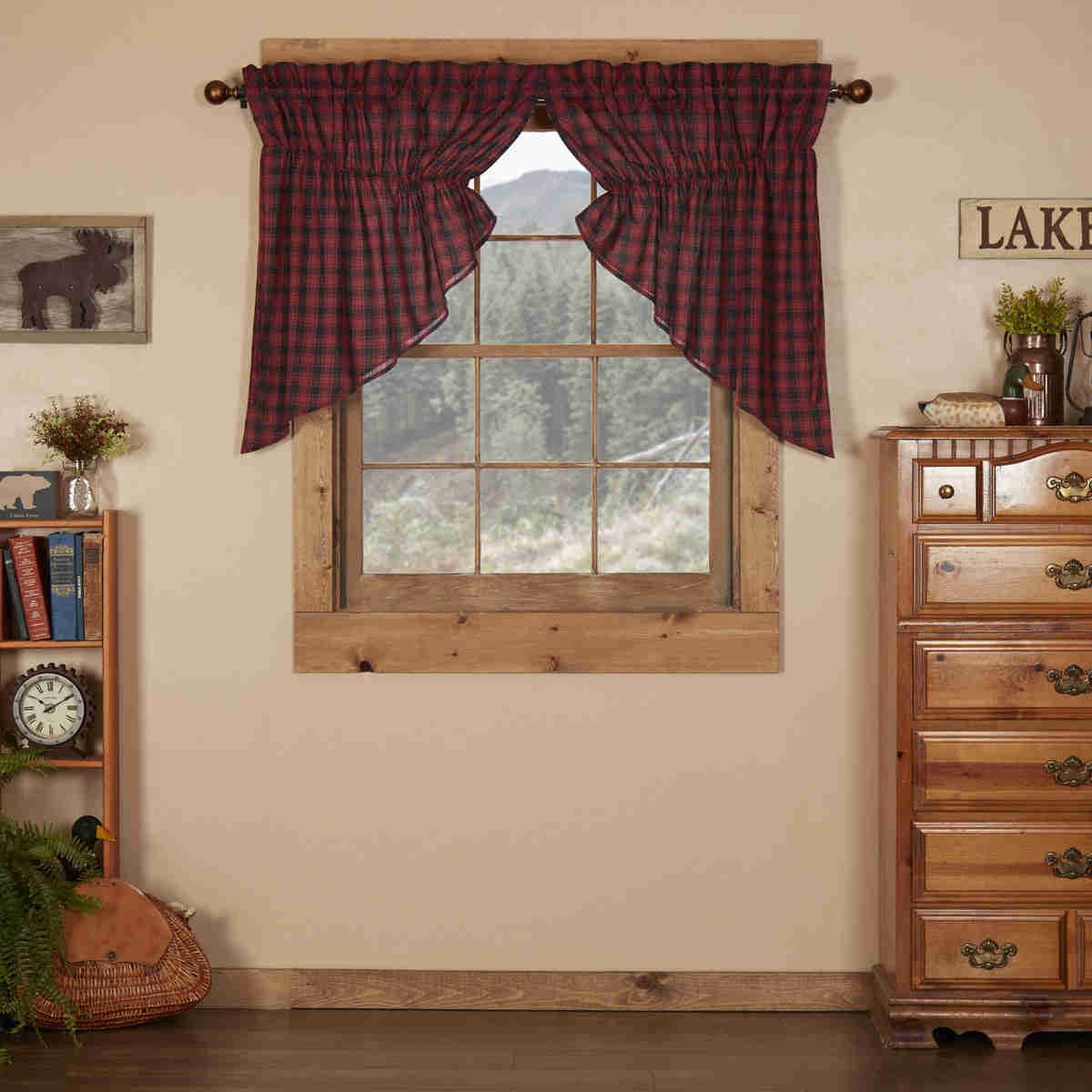 Cumberland Prairie Swag Set of 2 36x36x18 Rustic Cotton Curtains