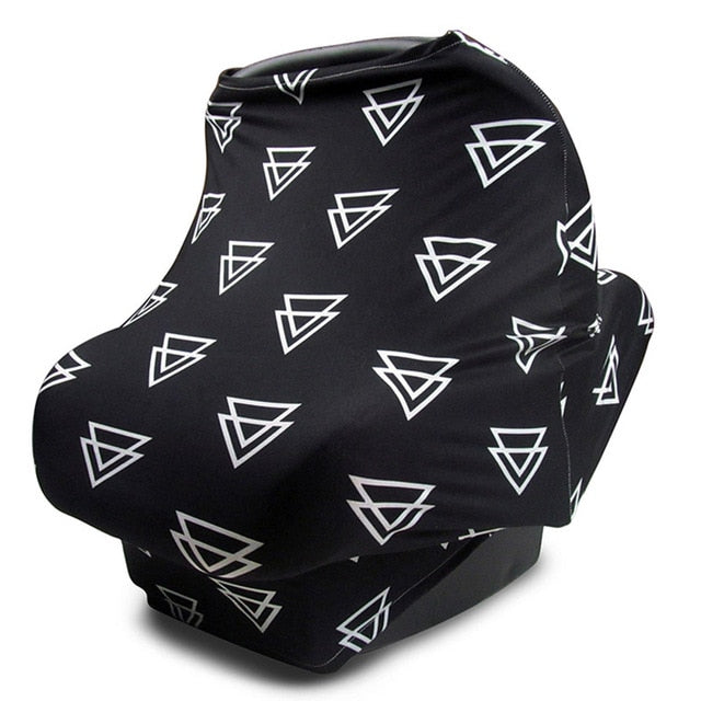 Floral Print Baby Nursing Privacy Cover - Soft Breastfeeding Scarf for Stroller and Car Seat