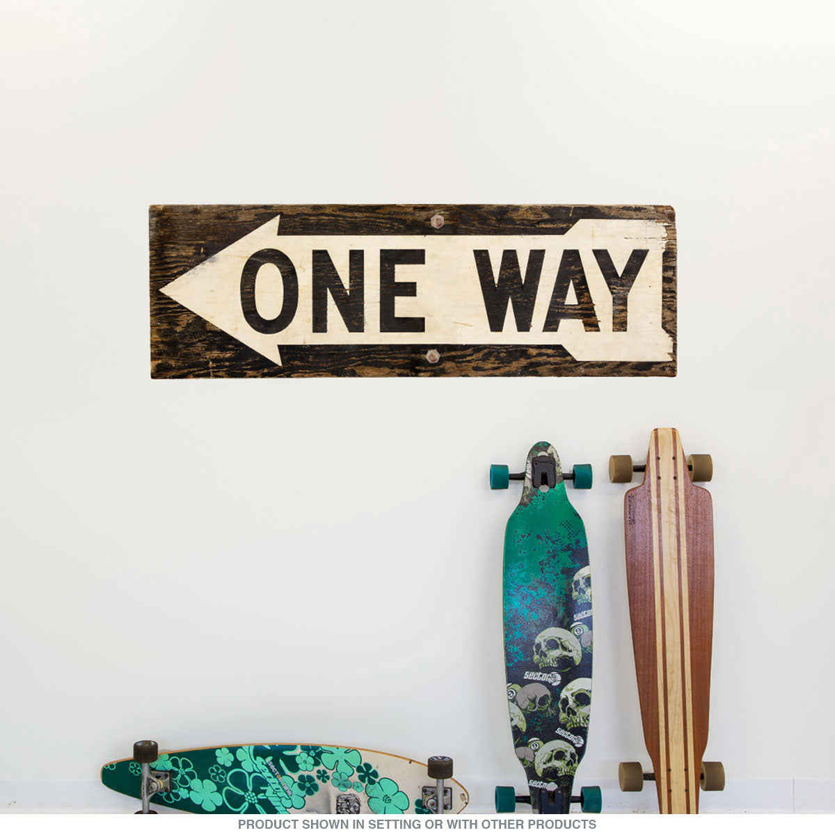 One Way Street Left Arrow Wall Decal - Premium Road Sign Decoration