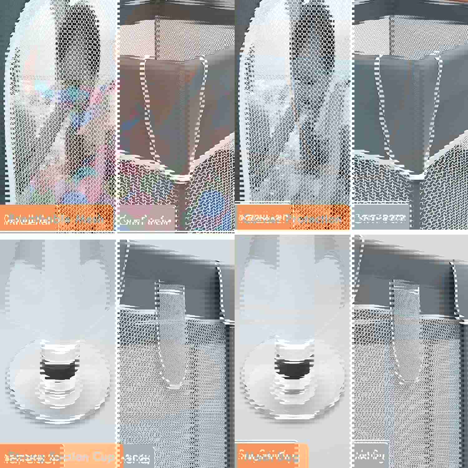 Play Pen for Babies and Toddlers, Safe Indoor & Outdoor Activity Center with Breathable Mesh (Grey)
