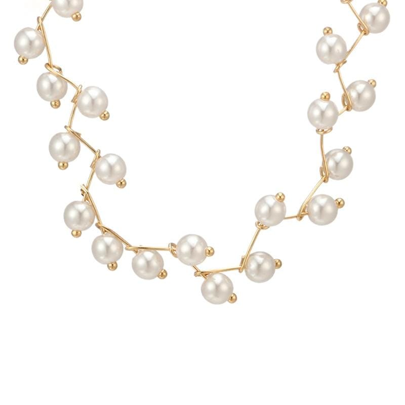 The Talise Pearl Vine Necklace - 925 Sterling Silver with High-Quality CZ