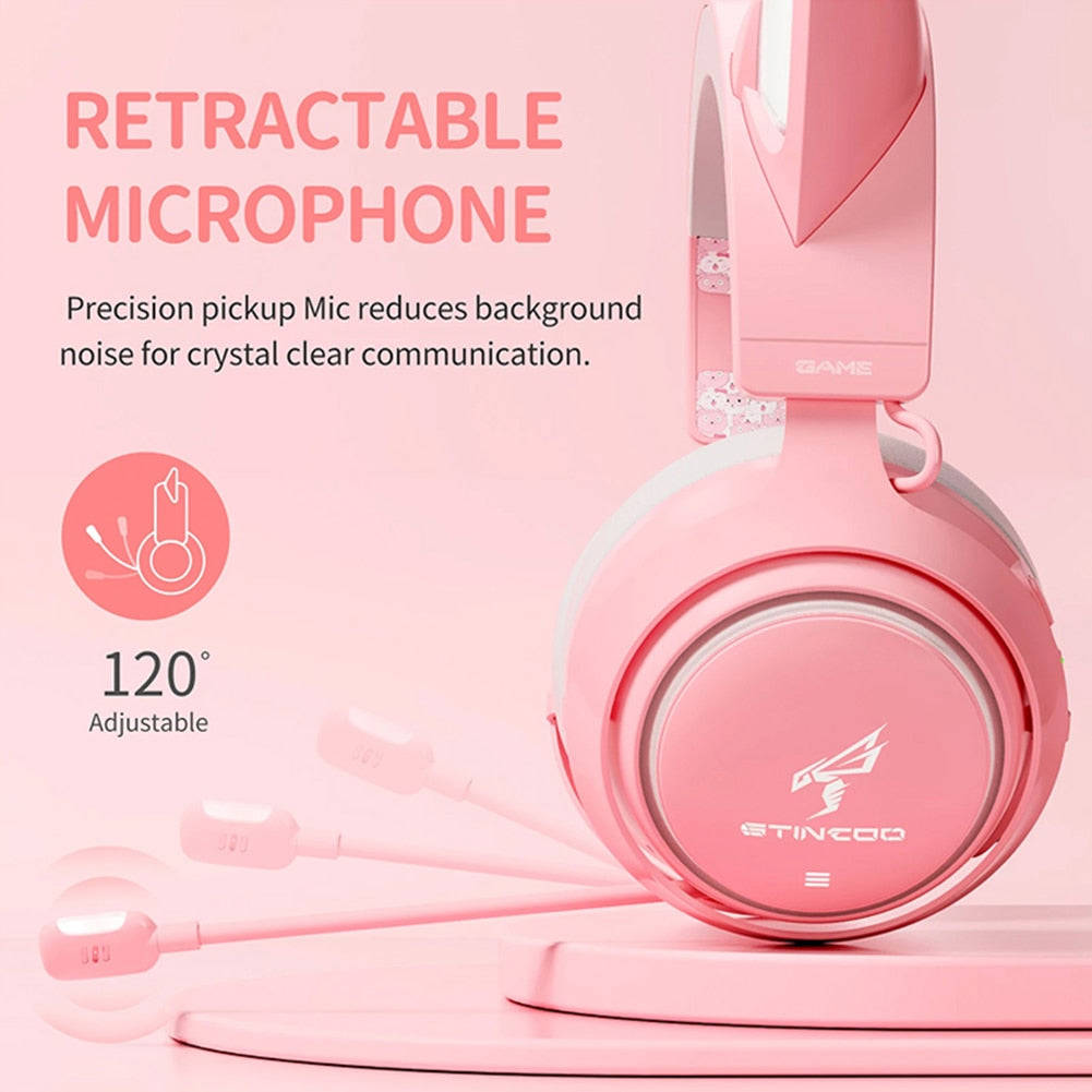 Luminous Cat Ears Headphones with Magic Touch Light Effect