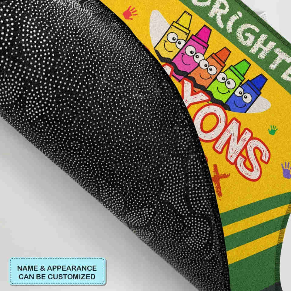 Personalized Custom Doormat - Teachers Day, Birthday Gift For Teacher - The Brightest Crayons In The Box