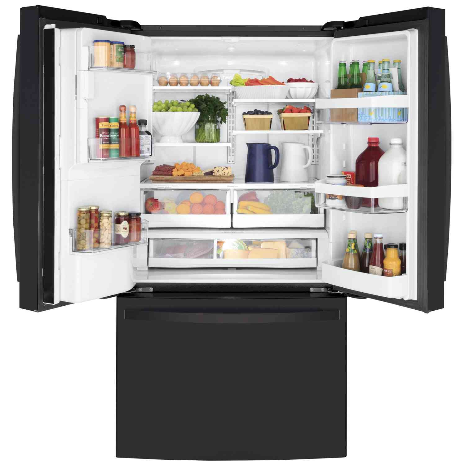 GE 36-inch, 22.1 cu.ft. Counter-Depth French 3-Door Refrigerator with External Water and Ice Dispenser