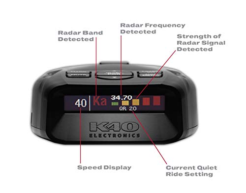 K40 Electronics Platinum100 Portable Radar Laser Detector with Wireless Remote Control Bundle