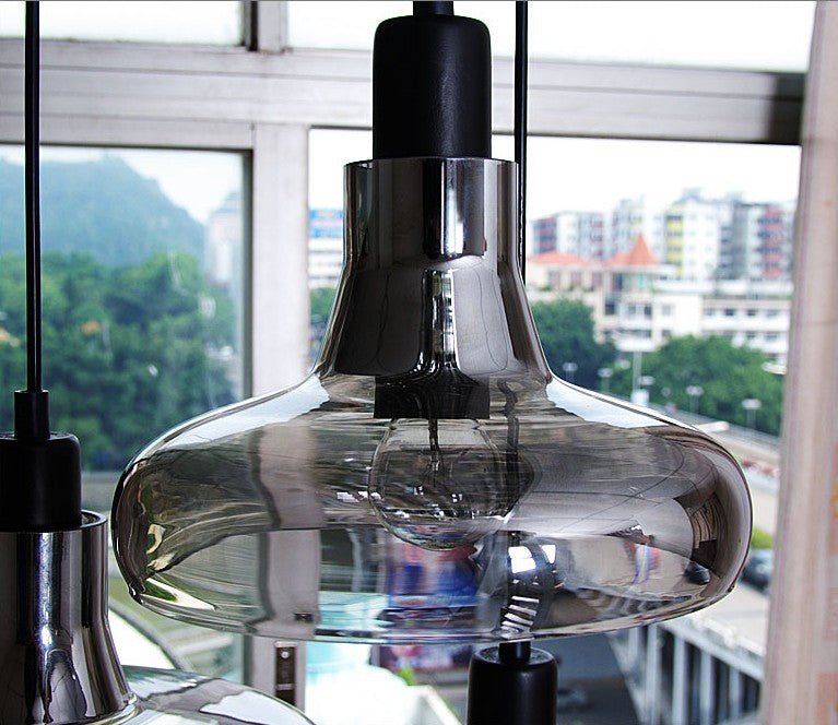 MIRODEMI® Retro Pendant Lamp - Smoky Gray Glass for Dining Room & Kitchen