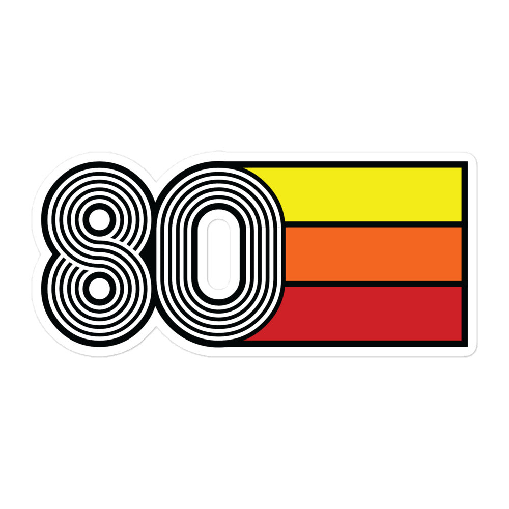 80 - 1980 Retro Tri-Line Decal Bubble-Free Vinyl Stickers