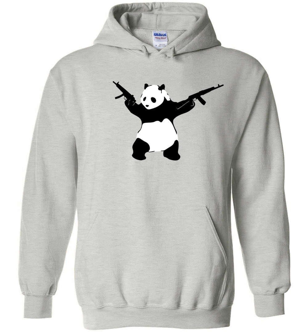 Banksy Style Panda with Guns Men's Hoodie