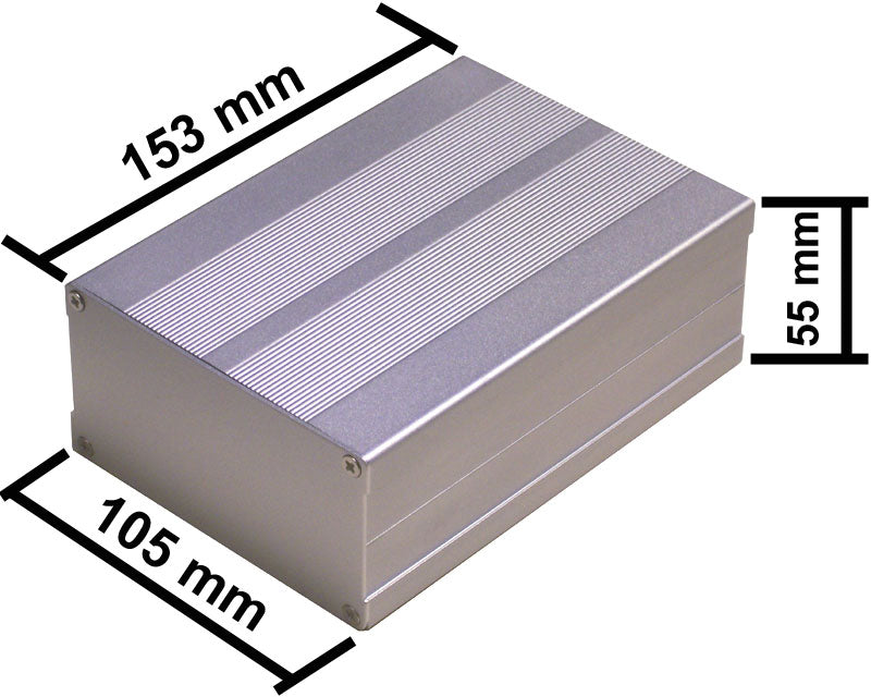 153x105x55mm Aluminium Electronic Enclosure Box for DIY Projects (Silver/Black)