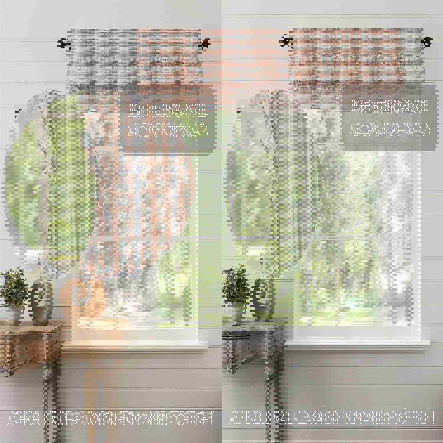 Annie Buffalo Portabella Check Ruffled Valance 16x60