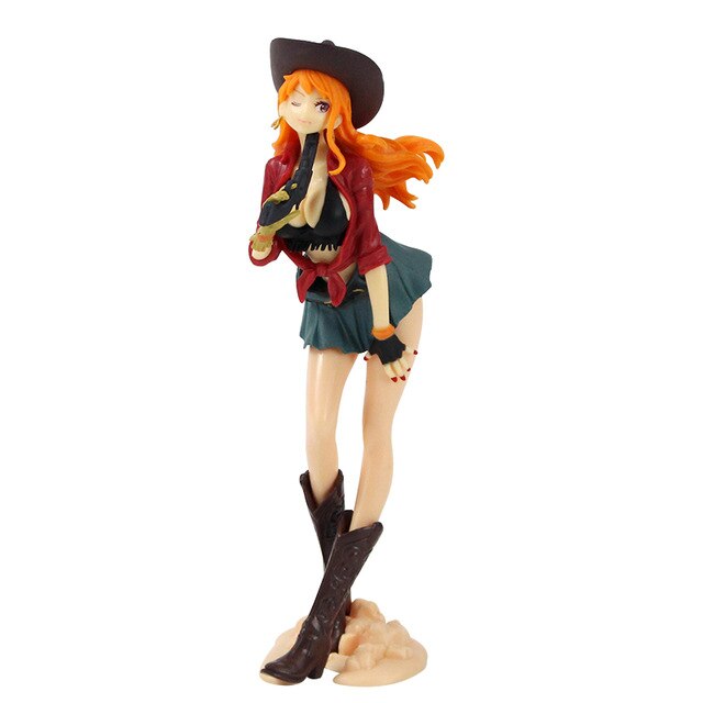 Anime One Piece World Journey Vol.1 Monkey D Luffy Nami Roronoa Zoro Cowboy Style PVC Action Figure Toys