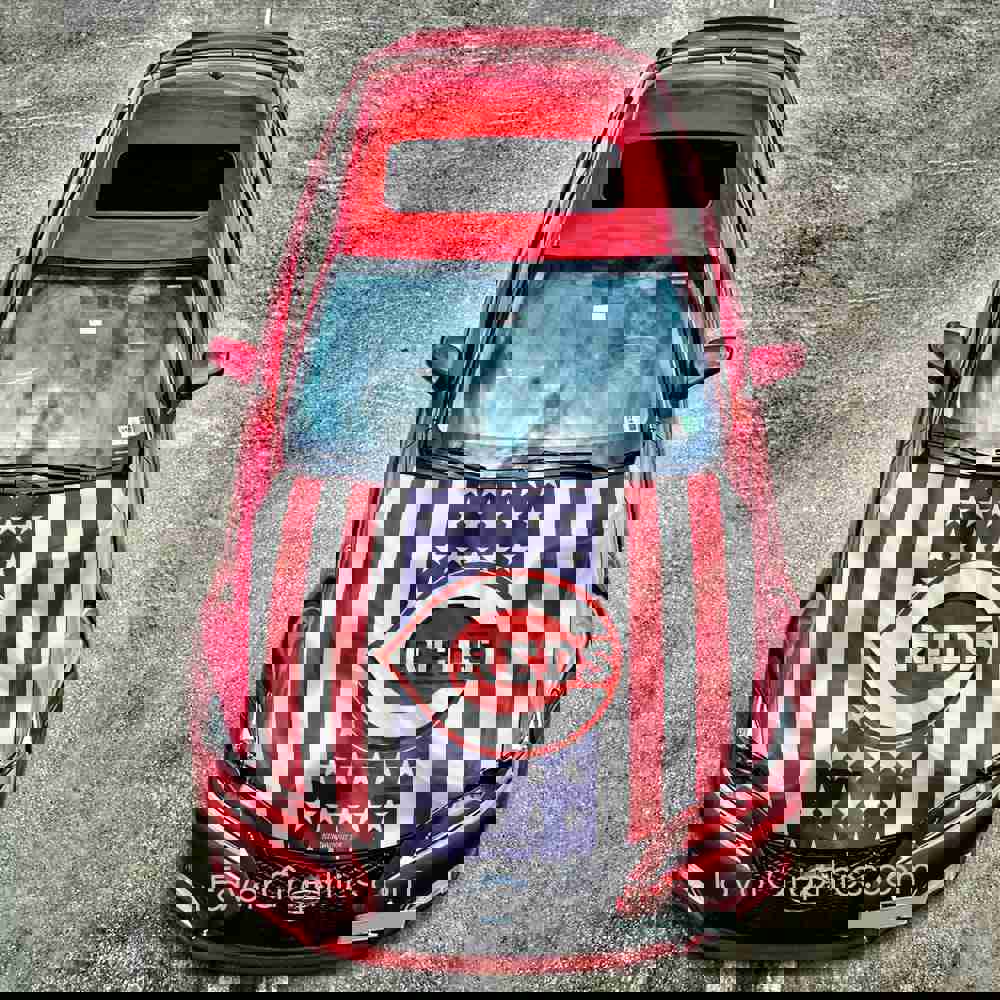 Cincinnati Reds Itasha Car Vinyl Hood Wrap Decal Sticker