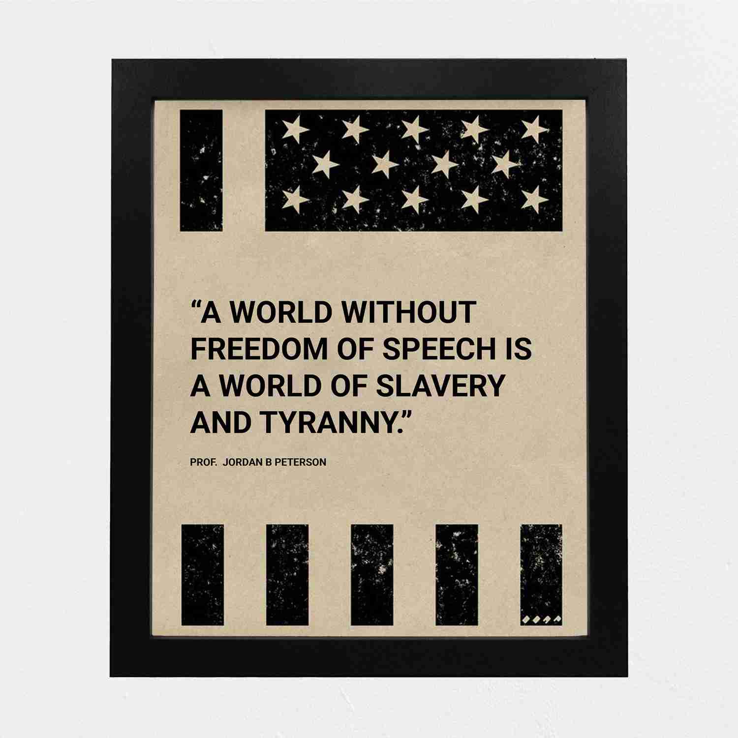 World Without Freedom of Speech - American Flag Wall Art - 8 x 10 Patriotic Poster Print