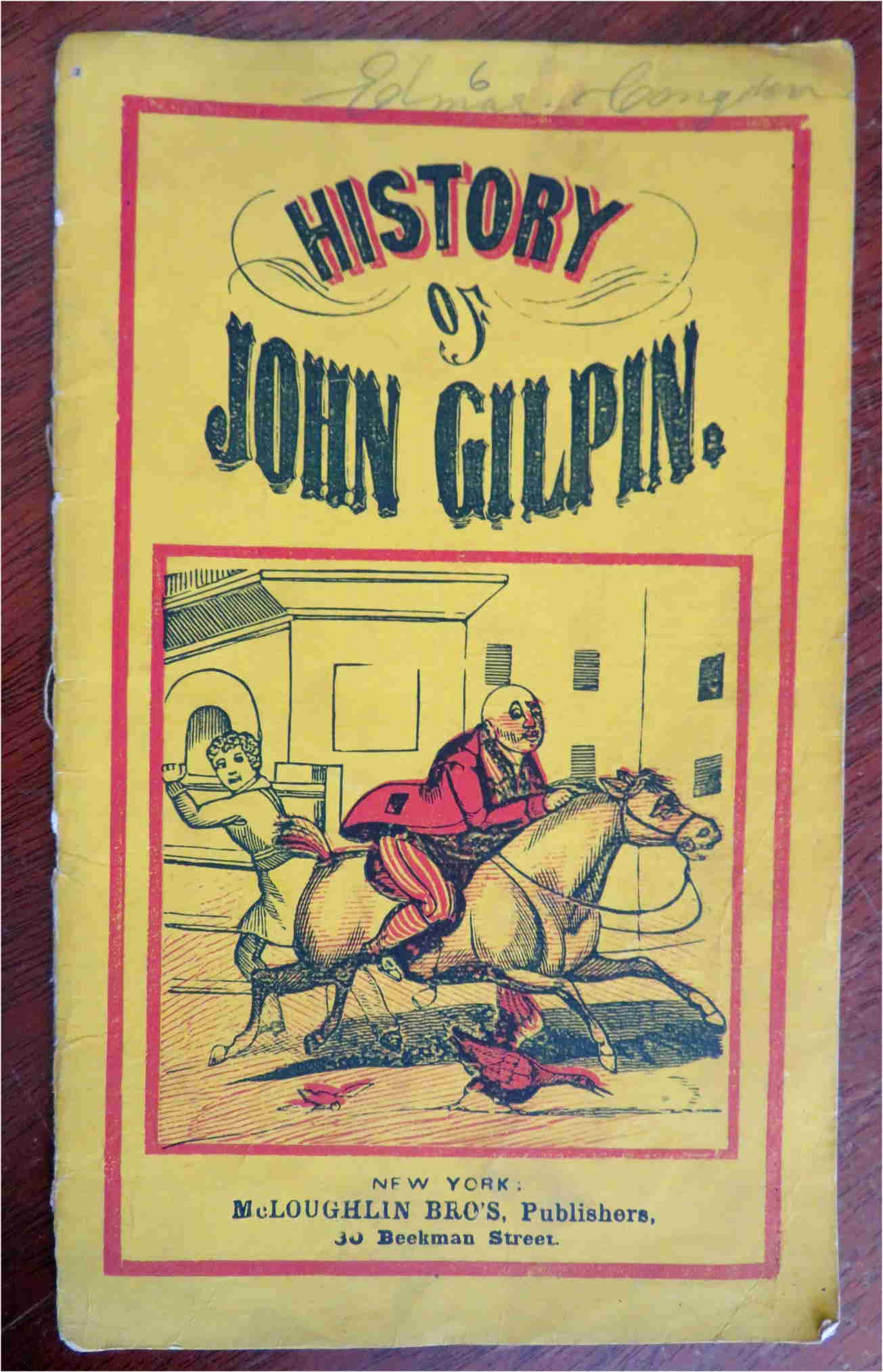 Antique History of John Gilpin 1863-9 McLoughlin Bros. Hand Colored Juvenile Chap Book