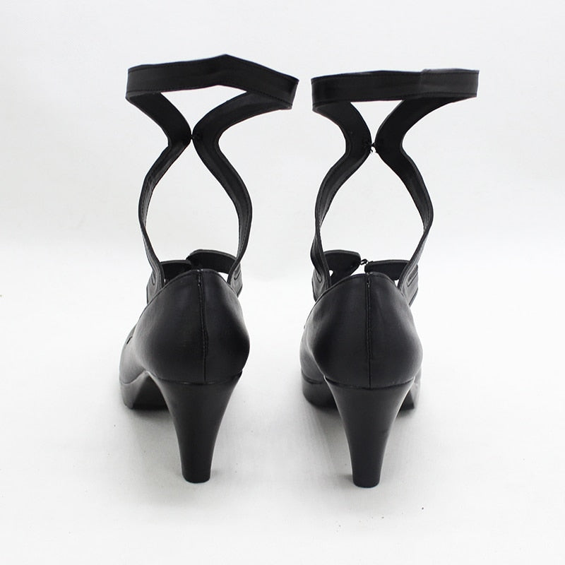 Genshin Impact Fatui Executive Officer NPC Cosplay Shoes with Yellow Wigs and La Signora Accessories