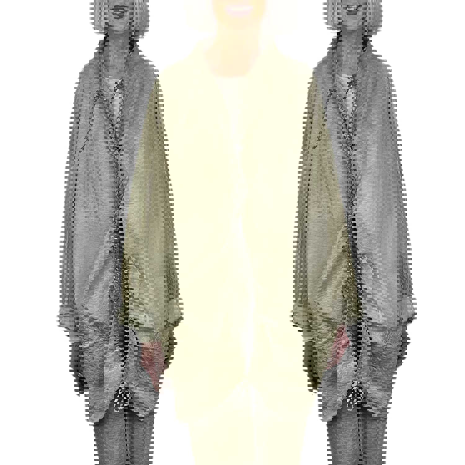 BOXY SHIRRED FRONT JACKET