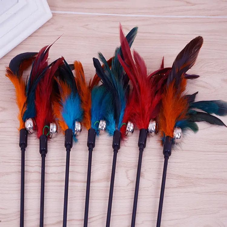 Wholesale Bell Feather Cat Stick Toy for Pets