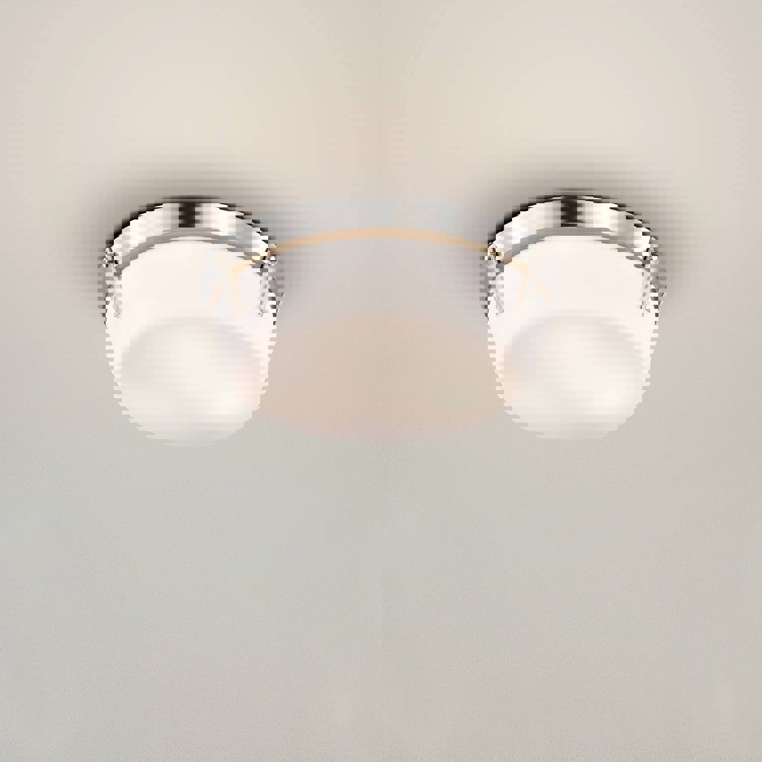 SATCO/NUVO Rowen 3 Light Flush Mount Brushed Nickel Finish Etched White Glass (60-7760)