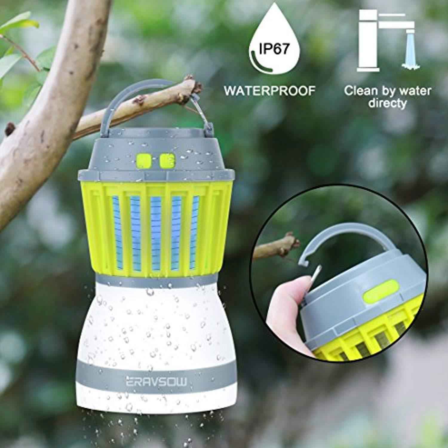 ERAVSOW Bug Zapper & LED Camping Lantern 2-in-1, Waterproof Rechargeable Mosquito Killer