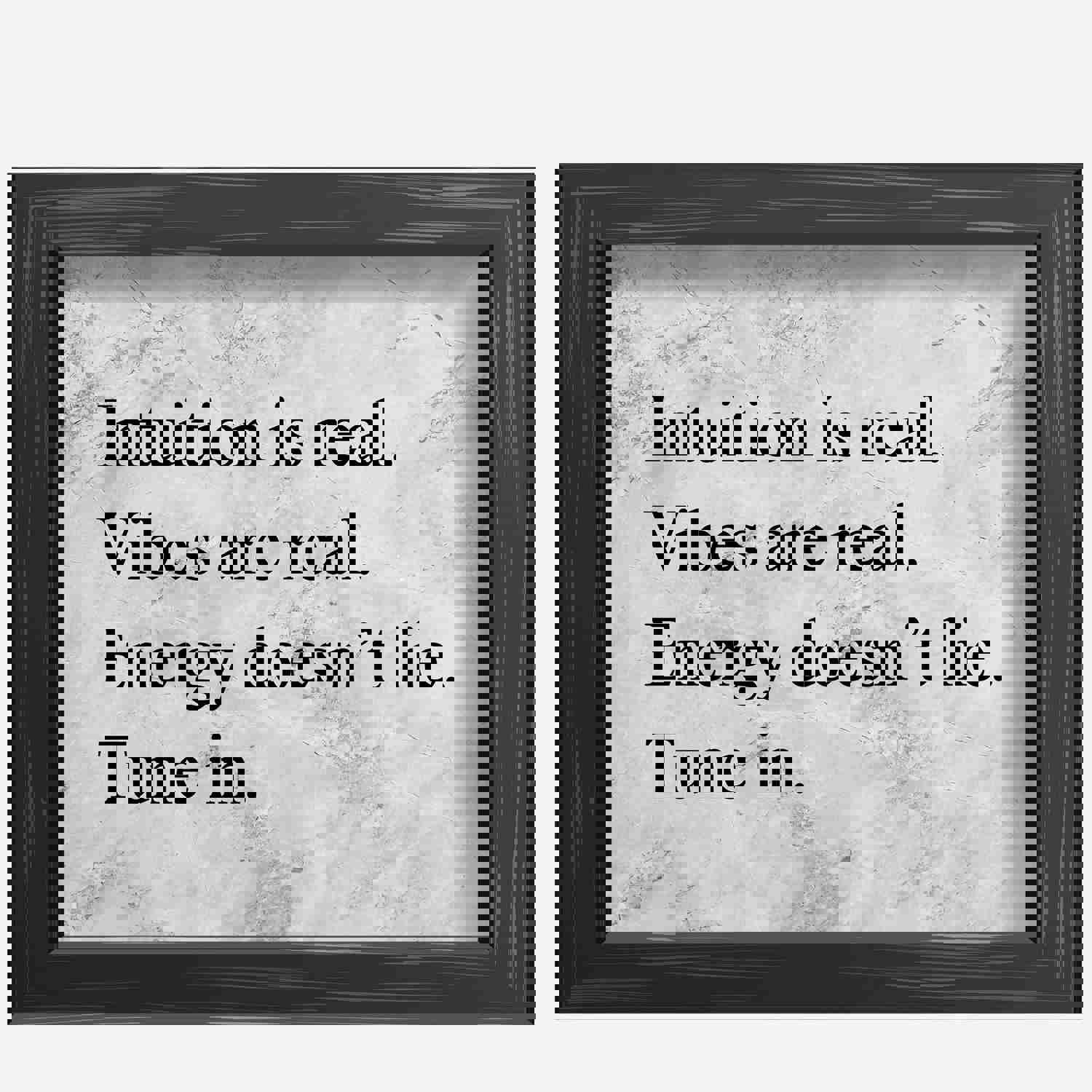 Energy Doesn't Lie - Tune In Spiritual Quotes Wall Art - 10 x 8 Modern Typographic Print - Ready to Frame