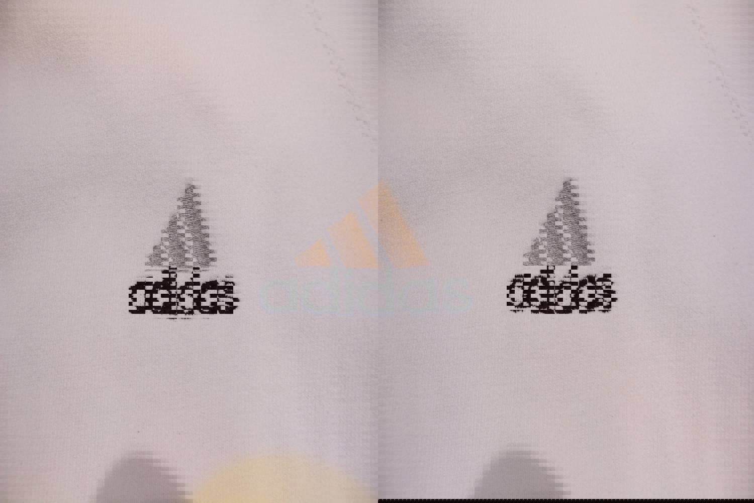 Adidas Vintage 90s White Striped Crewneck Hoodie Sweatshirt - Made in USA