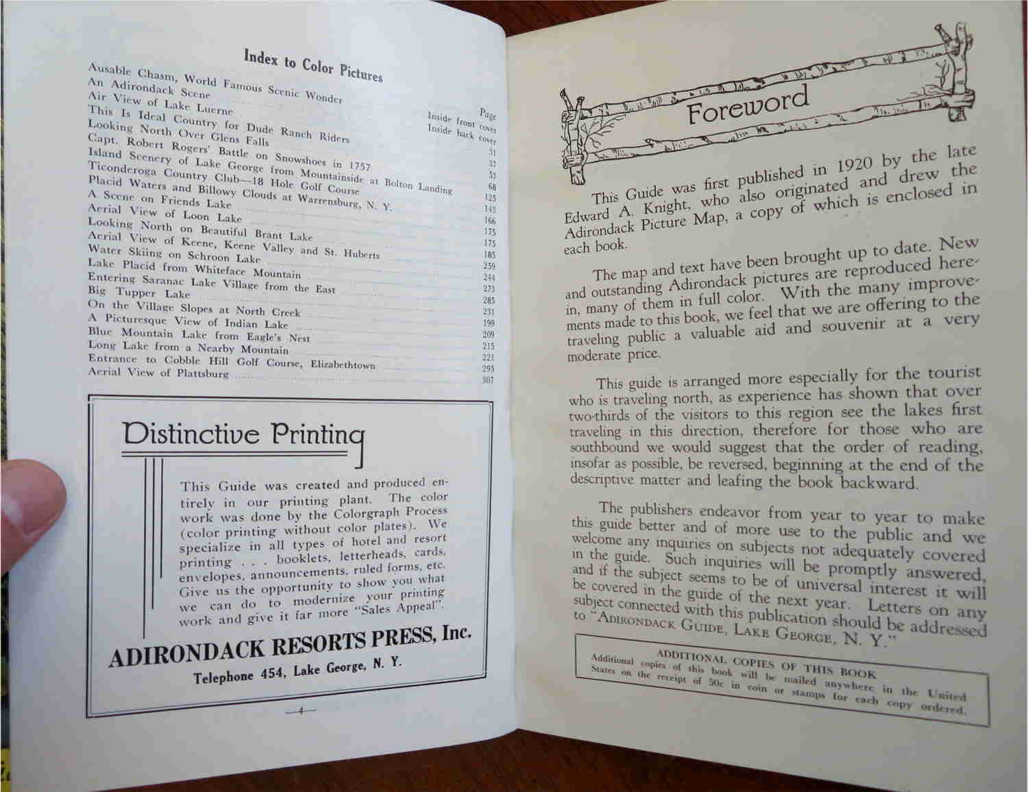 Adirondack Guide New York 1948 Illustrated Travel Guide Local History Book
