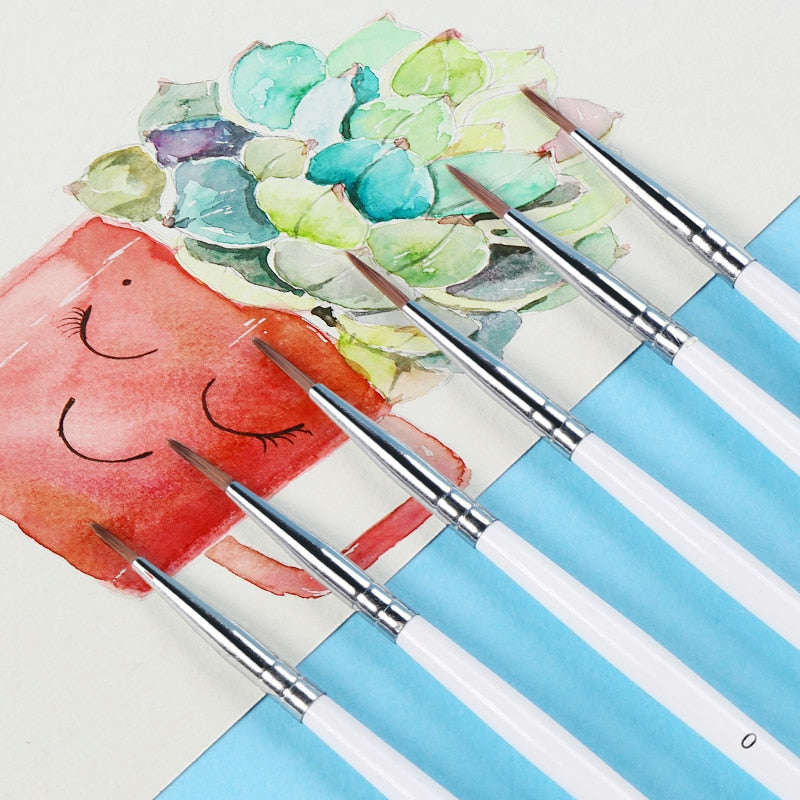 6Pcs/Set Fine Hand-painted Thin Hook Line Pen Drawing Art Brush Set