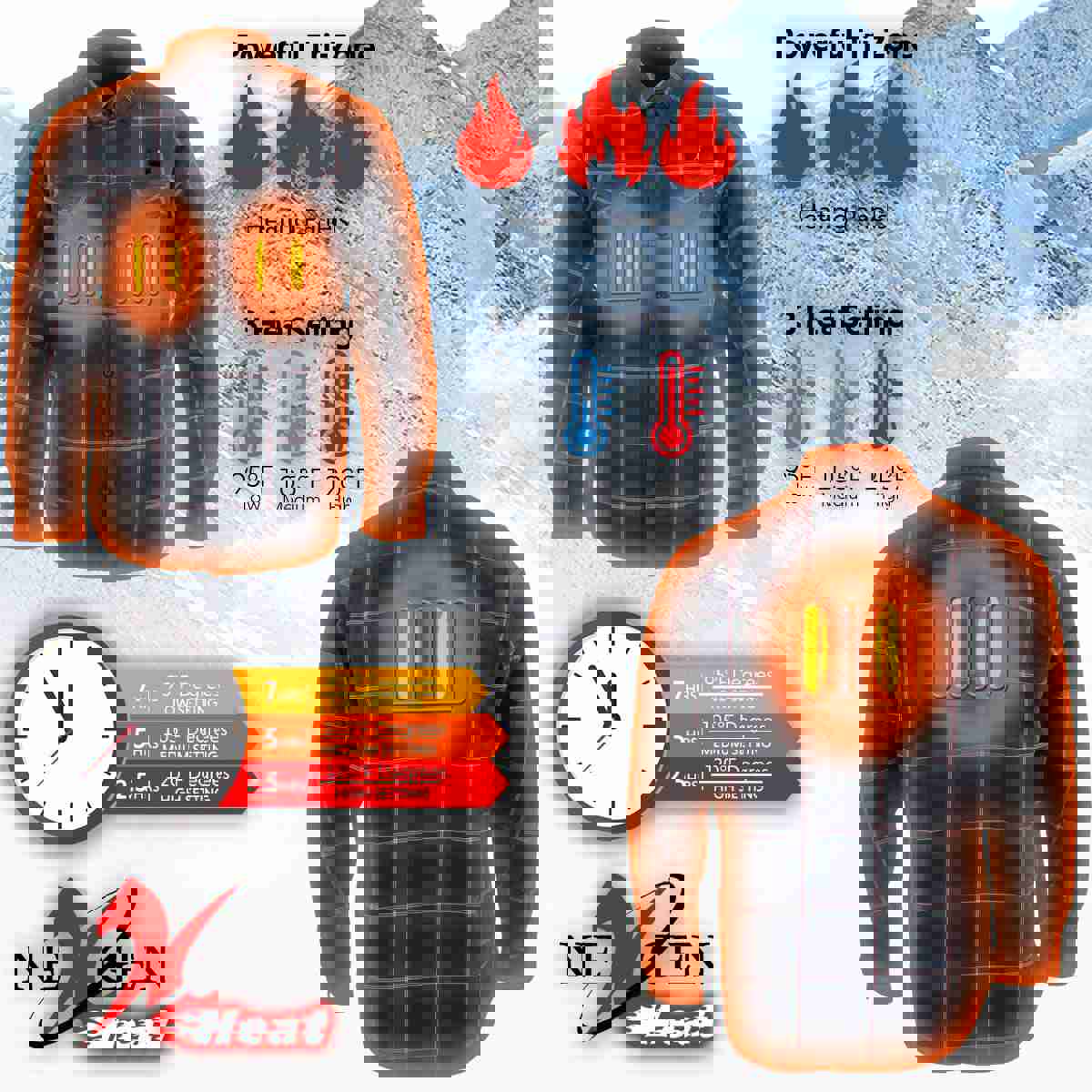 NexGen Heat NXM1602SET Riffraff Heated Flannel Shirt for Men with Rechargeable Battery