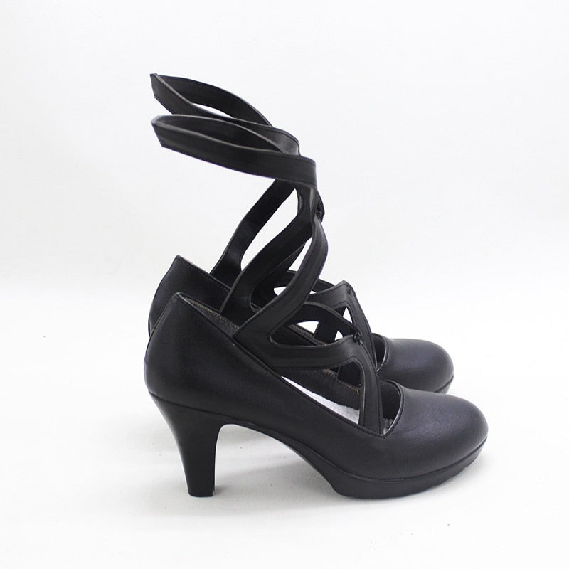Genshin Impact Fatui Executive Officer NPC Cosplay Shoes with Yellow Wigs and La Signora Accessories