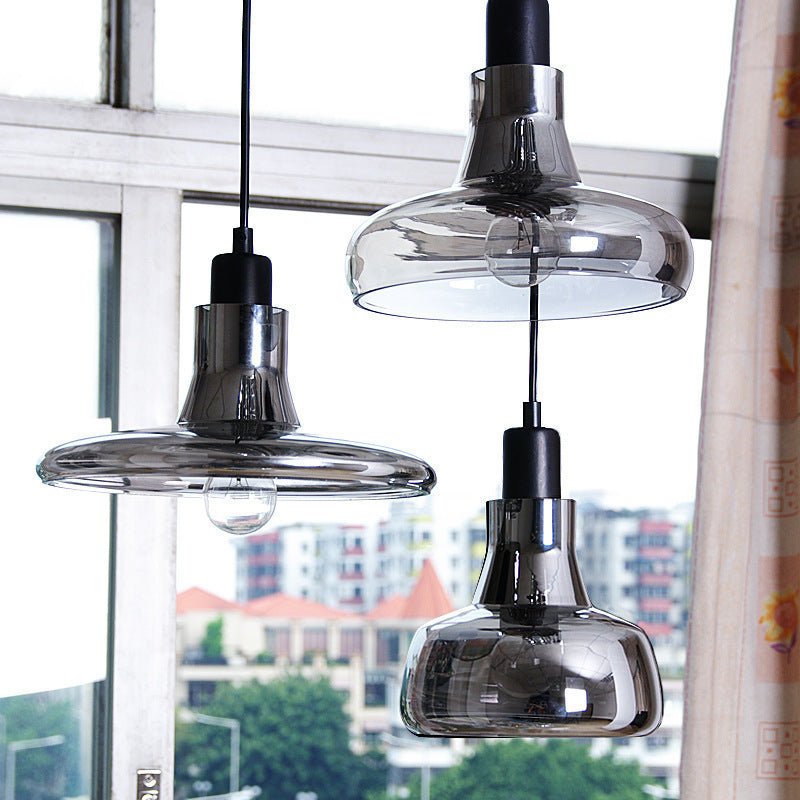 MIRODEMI® Retro Pendant Lamp - Smoky Gray Glass for Dining Room & Kitchen