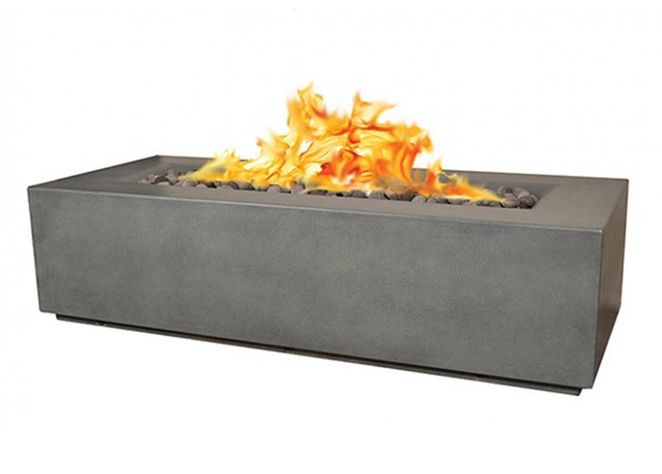 Aura Rectangle Fire Pit with Electronic Ignition 78 - Free Cover