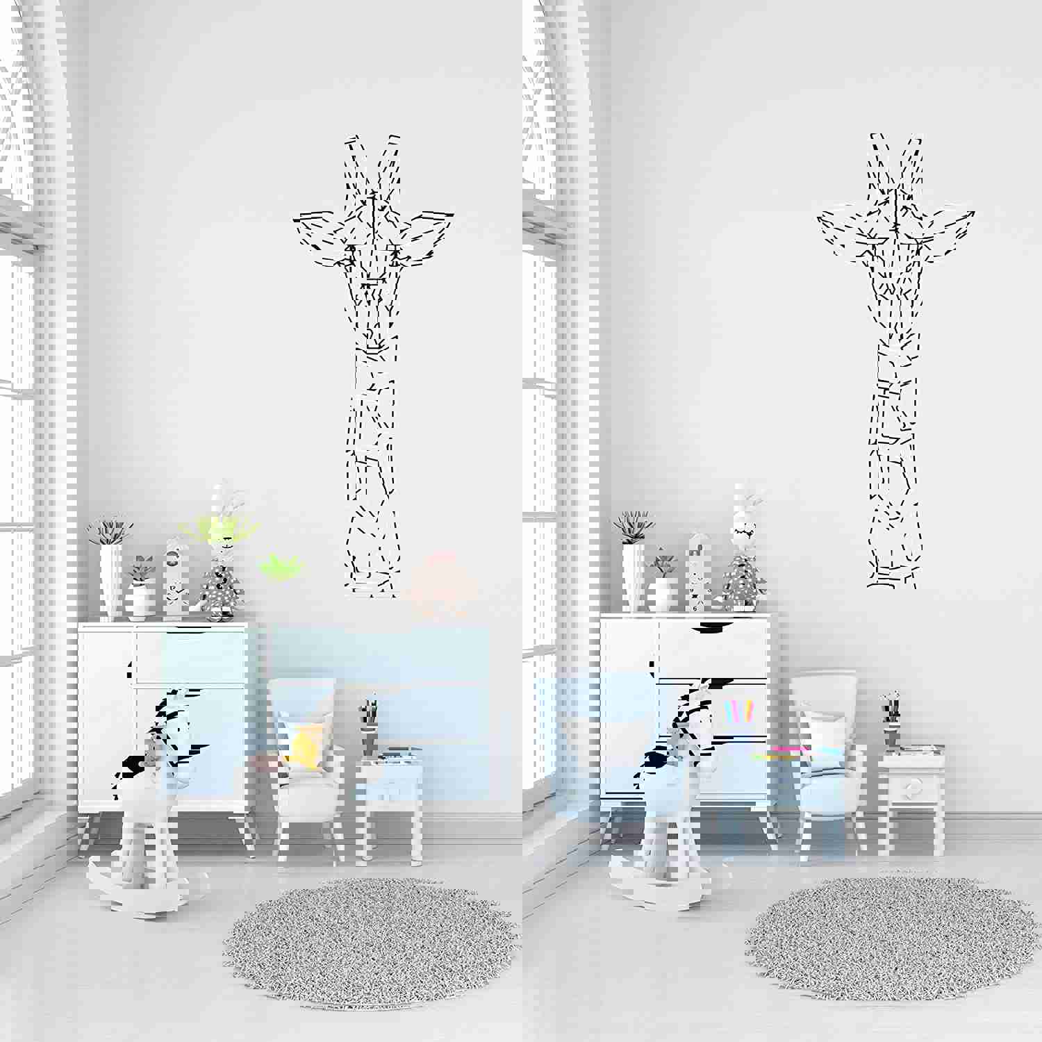 Geometric Giraffe Vinyl Wall Sticker Decal - Animal Life Quote