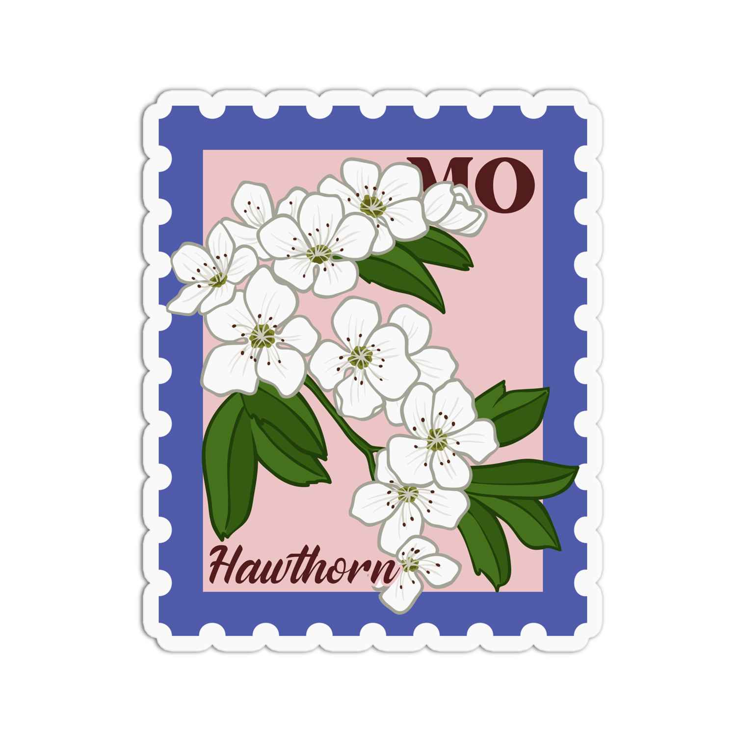 Missouri Hawthorn State Flower Stickers - Waterproof & Durable