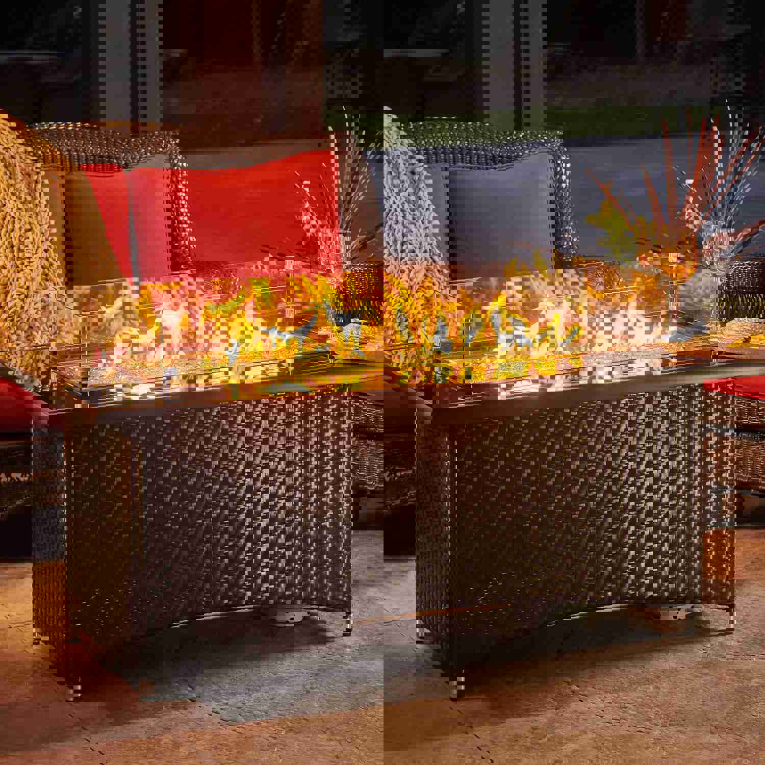 Montego Linear Gas Fire Pit Table