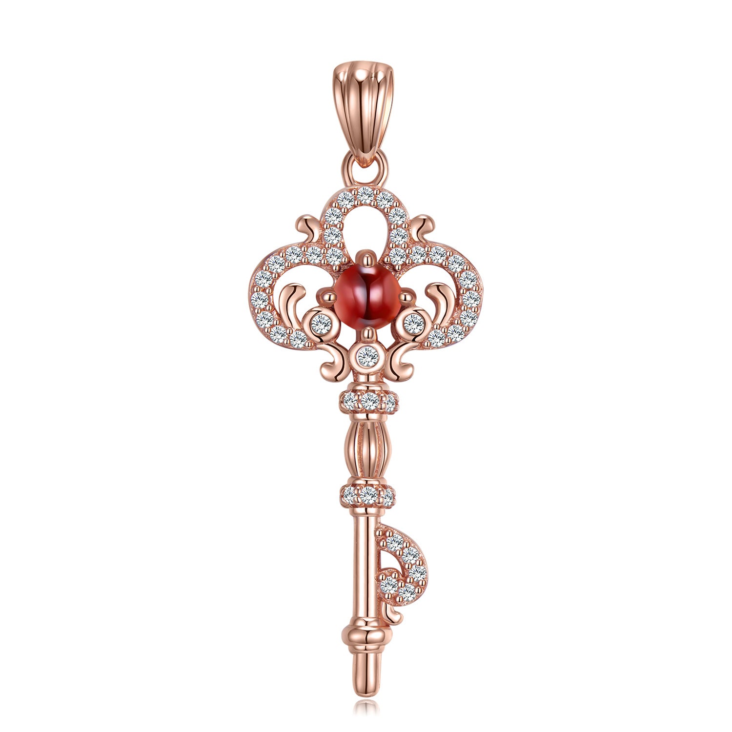 Women's Natural Garnet Pendant Necklace in 925 Silver