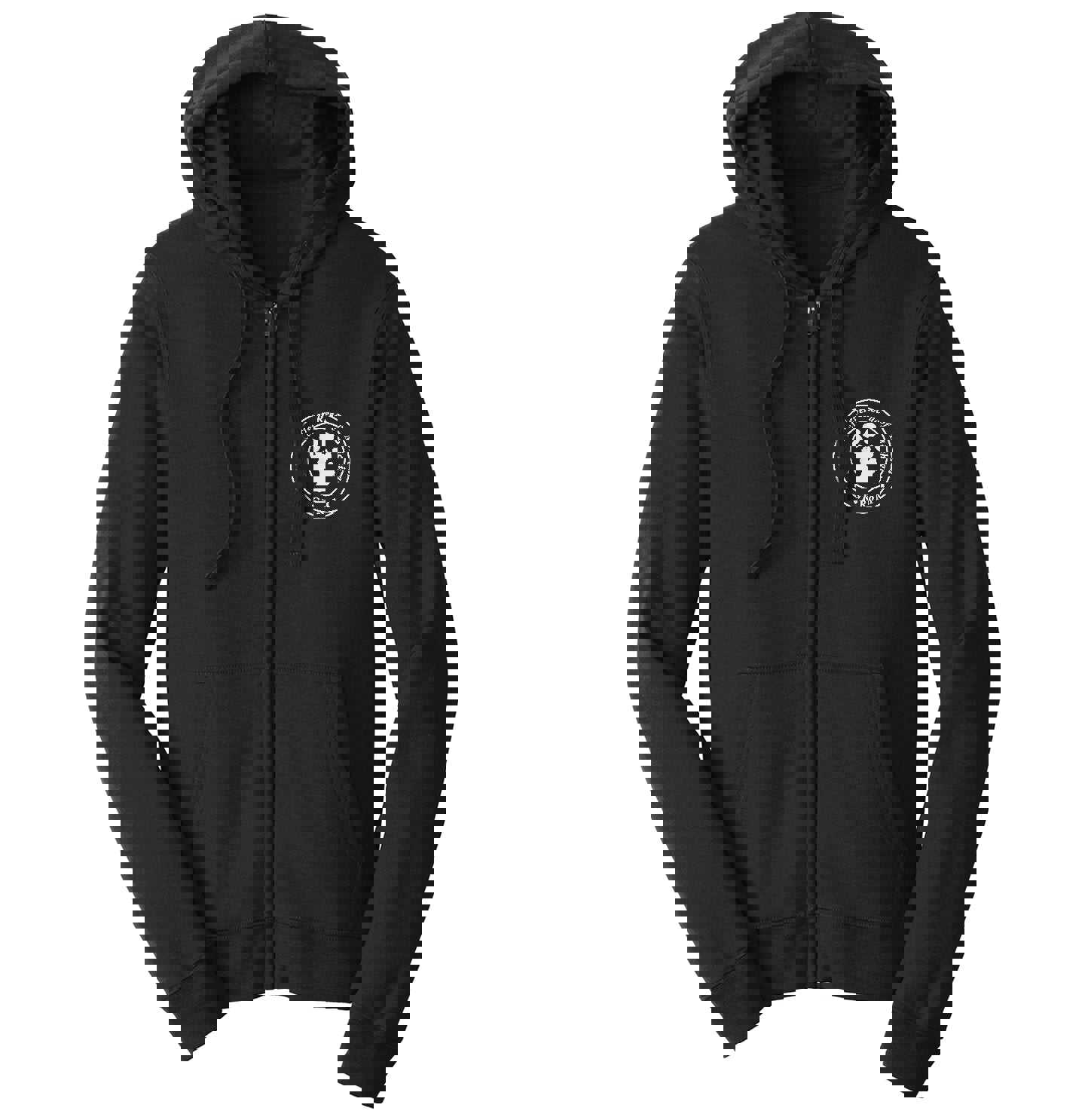 Golden Retriever Rescue of Michigan White Left Chest Logo - Unisex Full-Zip Hoodie Sweatshirt