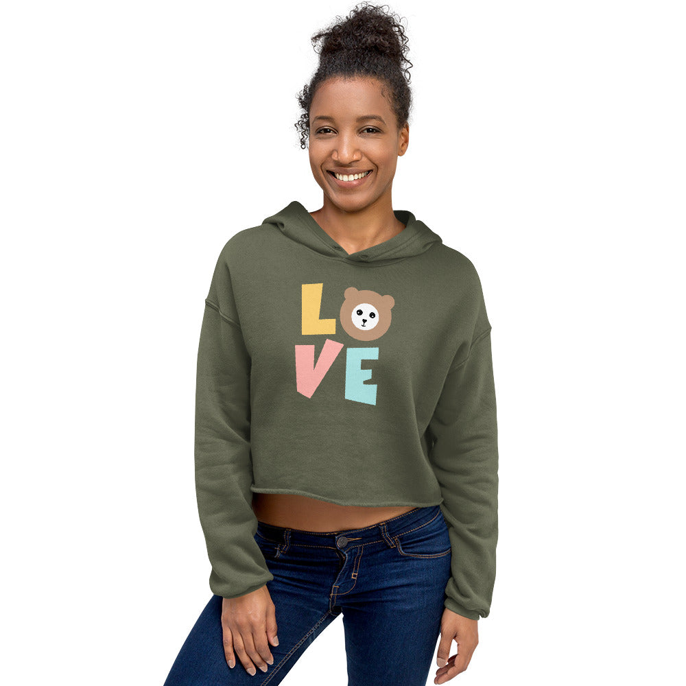 LOVE by Misa Crop Hoodie - Trendy Raw Hem with Drawstrings