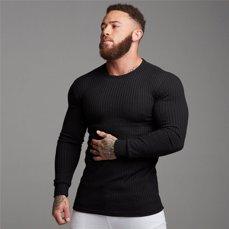 Men's Fitness Casual Slim Knitted Long-Sleeve T-Shirt