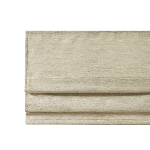 Madison Park Como Taupe Cordless Roman Shade - Room Darkening, Energy Efficient Window Treatment