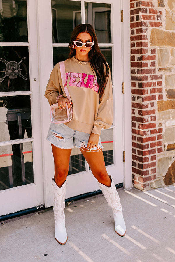 Texas Graphic Sweatshirt for Women - Lightweight & Cozy Oversized Fit