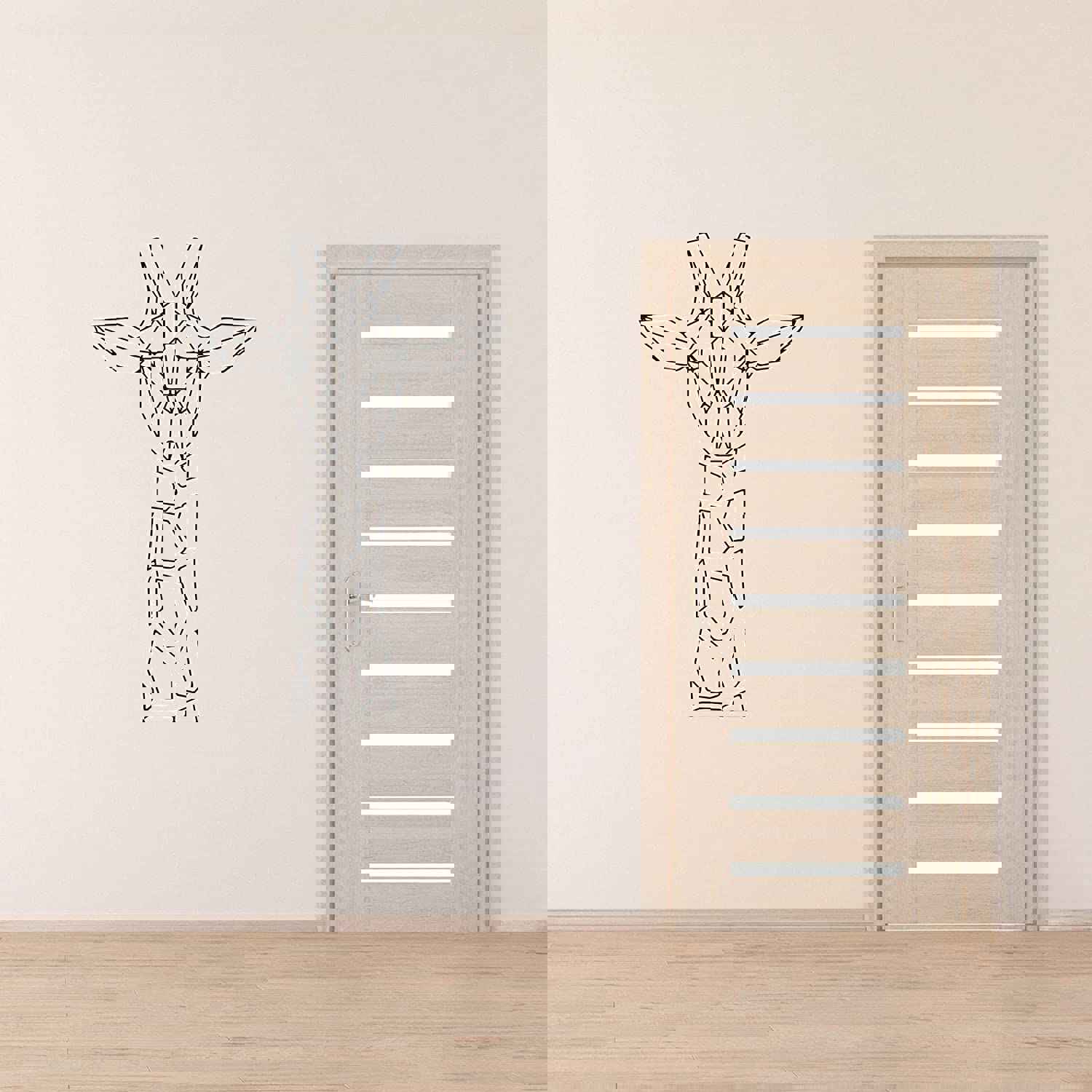 Geometric Giraffe Vinyl Wall Sticker Decal - Animal Life Quote