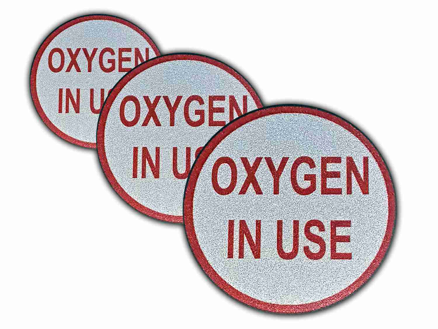 Oxygen In Use Sign Vinyl Decal Stickers - Reflective, Durable for Indoor & Outdoor Use