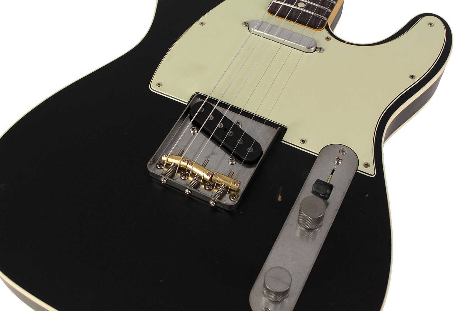 Nash TC-63 Guitar, Double Bound, Black, Light Aging - Vintage Tele Model