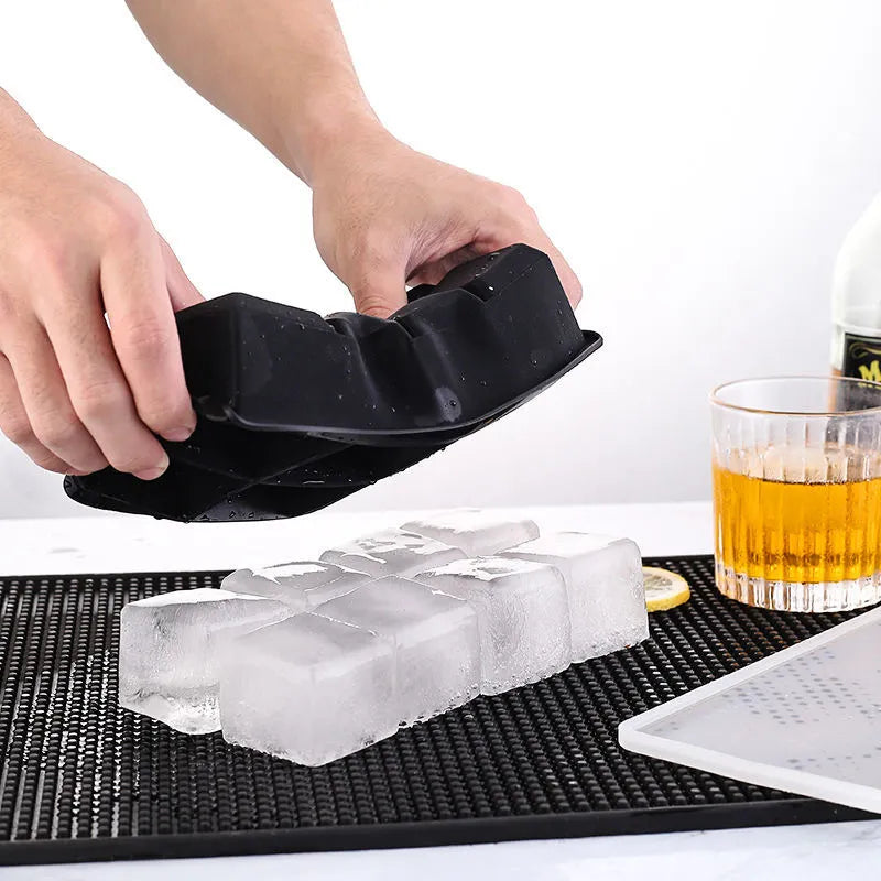 Grid Big Ice Tray Mold Box - Large Food Grade Silicone Ice Cube Square Tray for DIY Bar, Pub, Wine, and Cocktails (4/6/8/15 Grid Options)