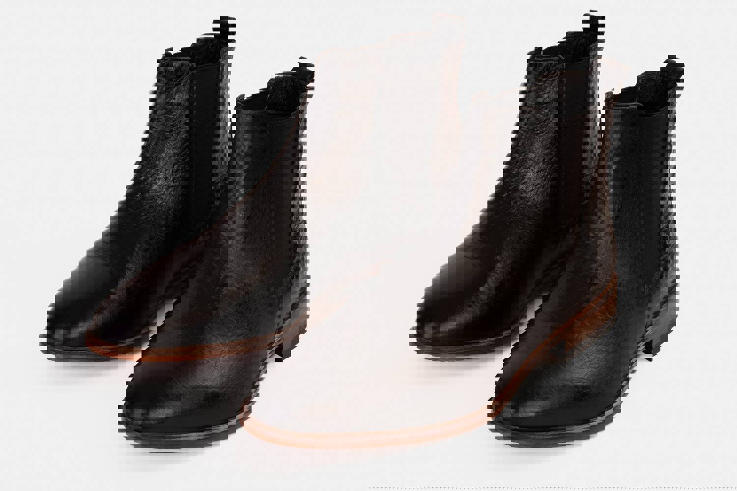 Sirocco Black Leather Chelsea Dress Men Boot