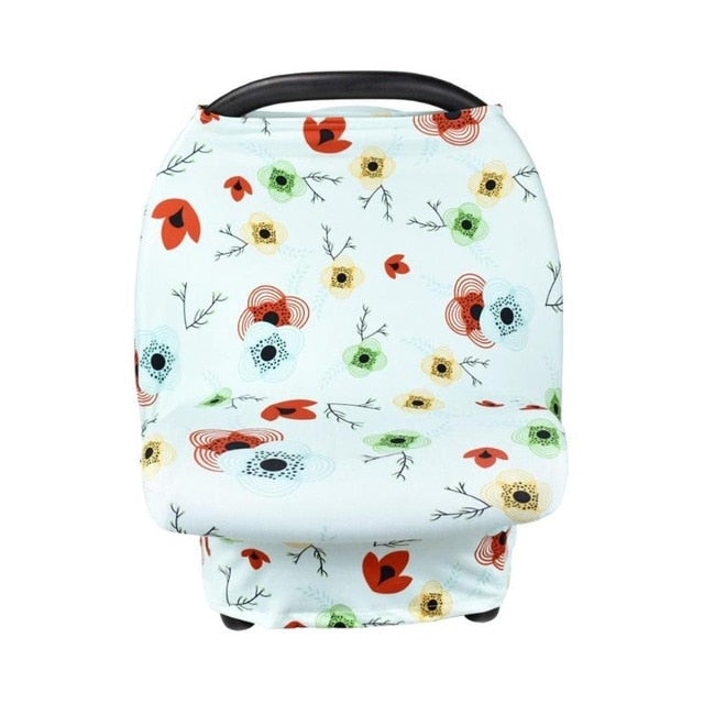 Floral Print Baby Nursing Privacy Cover - Soft Breastfeeding Scarf for Stroller and Car Seat