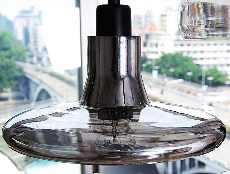 MIRODEMI® Retro Pendant Lamp - Smoky Gray Glass for Dining Room & Kitchen