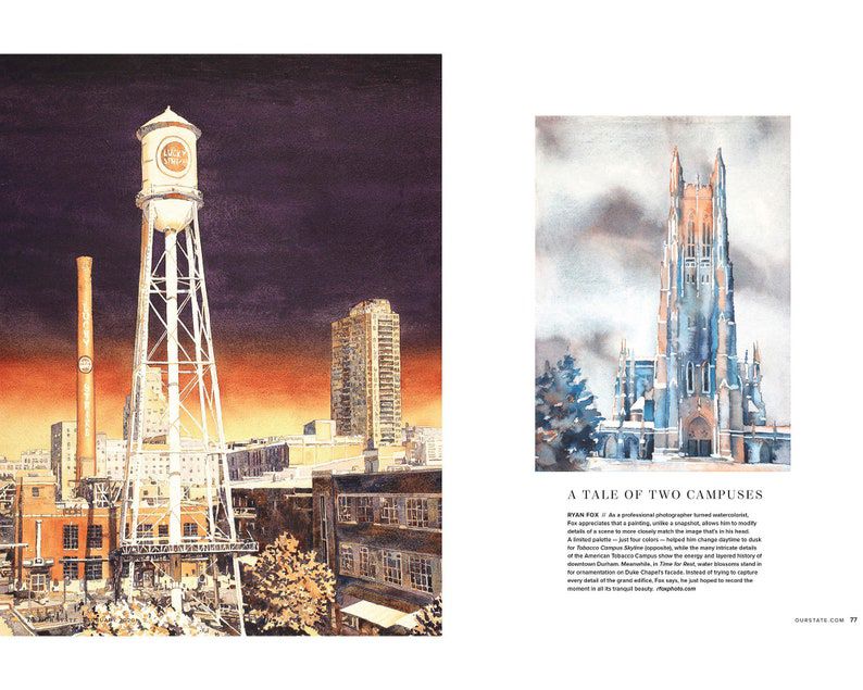 UNC Old Well Fine Art Watercolor Painting - Chapel Hill, NC