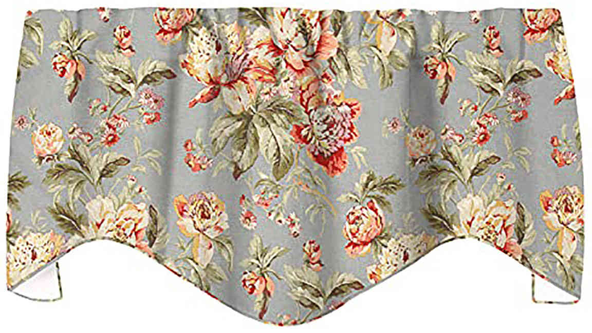 Floral Valance Curtains for Kitchen, Living Room, Bedroom, and Bathroom - 53x18 Inches, Rod Pocket Lined