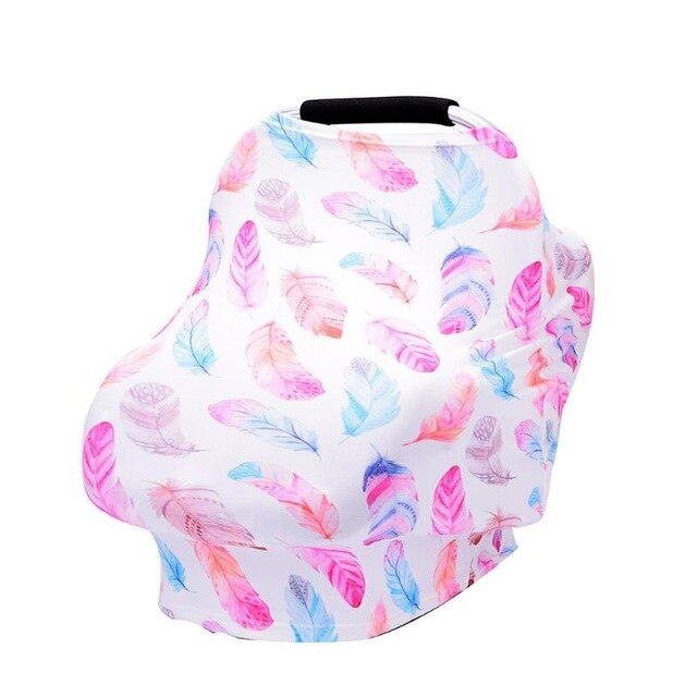 Floral Print Baby Nursing Privacy Cover - Soft Breastfeeding Scarf for Stroller and Car Seat